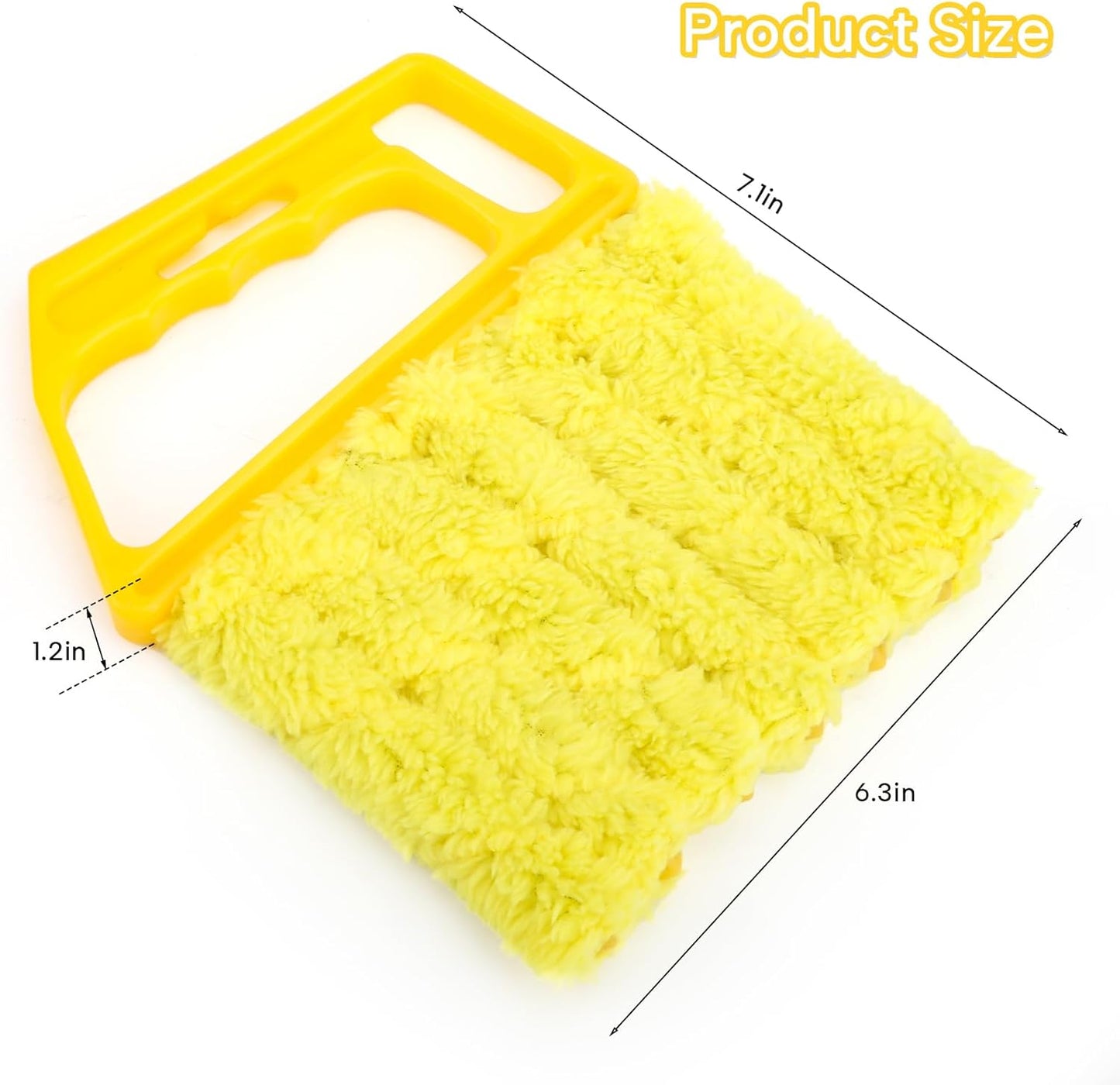 3-Piece Blind Cleaner Duster Tool with 7-Finger Design, Washable Microfiber Window Blind Brush for Wood Blinds, Venetian Shades, Air Conditioner Vents, and Window Tracks