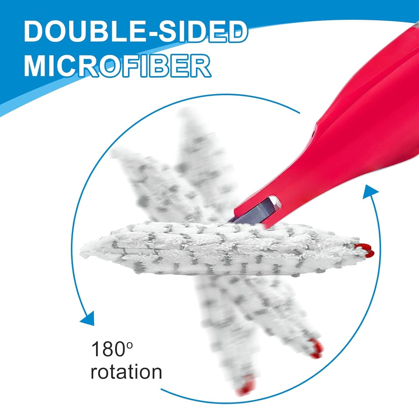 Spray Mop Pads Compatible with Promist Max - Reusable Mop Refills for Oceda Promist Max, Microfiber Double Sided Usable Dry Wet Floor Cleaning (6 Pack Red)