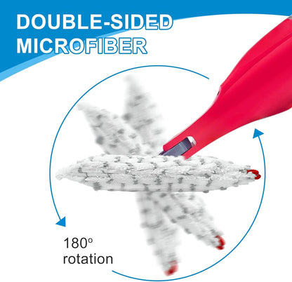 Spray Mop Pads Compatible with Promist Max - Reusable Mop Refills for Oceda Promist Max, Microfiber Double Sided Usable Dry Wet Floor Cleaning (6 Pack Red)