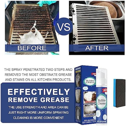 2PCS Bubble Cleaner, Foaming Heavy Oil Stain Cleaner, Stubborn Grease & Grime wipe Spray, All Purpose Cleaning for Kitchen and Other Stains (100ML*2)