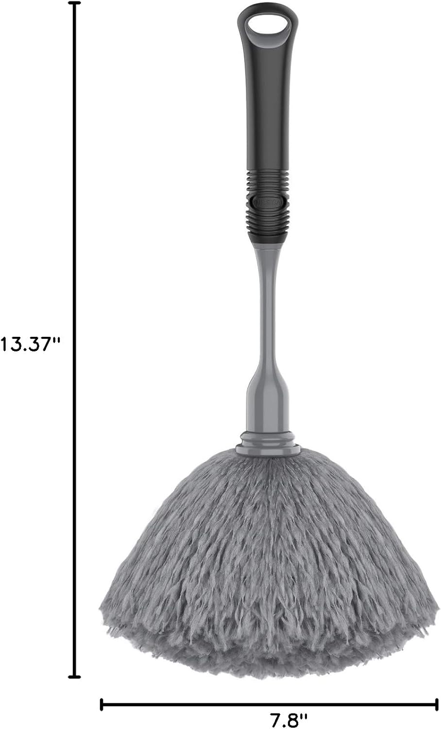 MR.SIGA Microfiber Delicate Duster, Comfortable Non Slip Handle, Detachable Washable Duster Head, Gray & Black