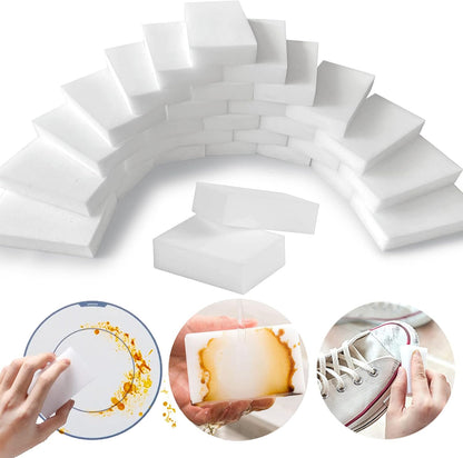 Magic Sponge Eraser Sheets, 52Pcs All-Purpose White Melamine Sponge Convex Point Disposable Magic Cleaning Wipes for Furniture Kitchenware, Hard-to-Reach Places, Shoe