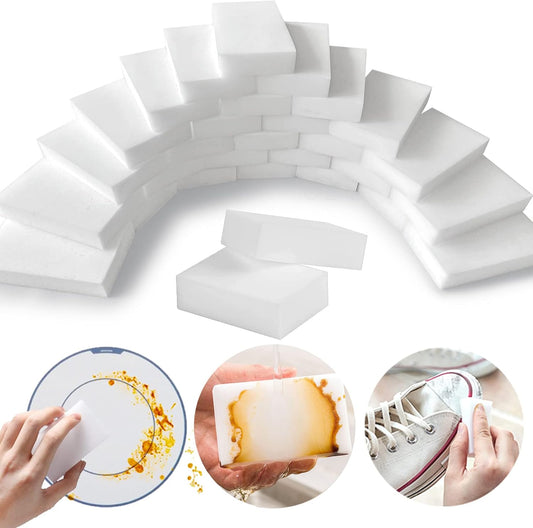 Magic Sponge Eraser Sheets, 52Pcs All-Purpose White Melamine Sponge Convex Point Disposable Magic Cleaning Wipes for Furniture Kitchenware, Hard-to-Reach Places, Shoe
