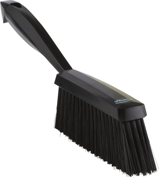 Vikan 45871 Bench Cleaning Brush, Polypropylene/Polyester Soft Bristle Dustpan Brush & Sweeper With Handle, 14-Inch, Pink
