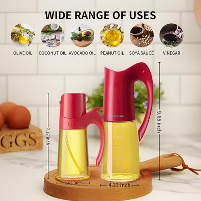 Ankou Olive Oil Sprayer Oil Spray Bottle,10oz/300ml Oil Dispenser Spray for Kitchen, High Borosilicate Glass Fine Mist Oil Sprayer for Cooking, Leakproof, BPA-Free Vinegar bottles for Salad, BBQ