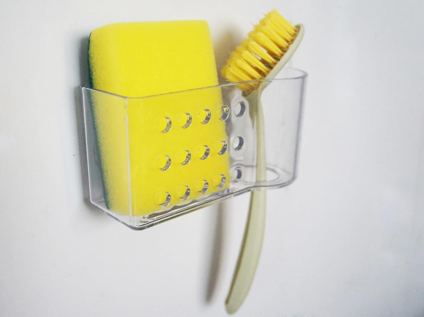 Sponge Holder for Kitchen Sink Suction,Plastic Sink Brush Sponge Caddy Sink Organizer-(5.7" x 2.4" x 3.1"),Clear