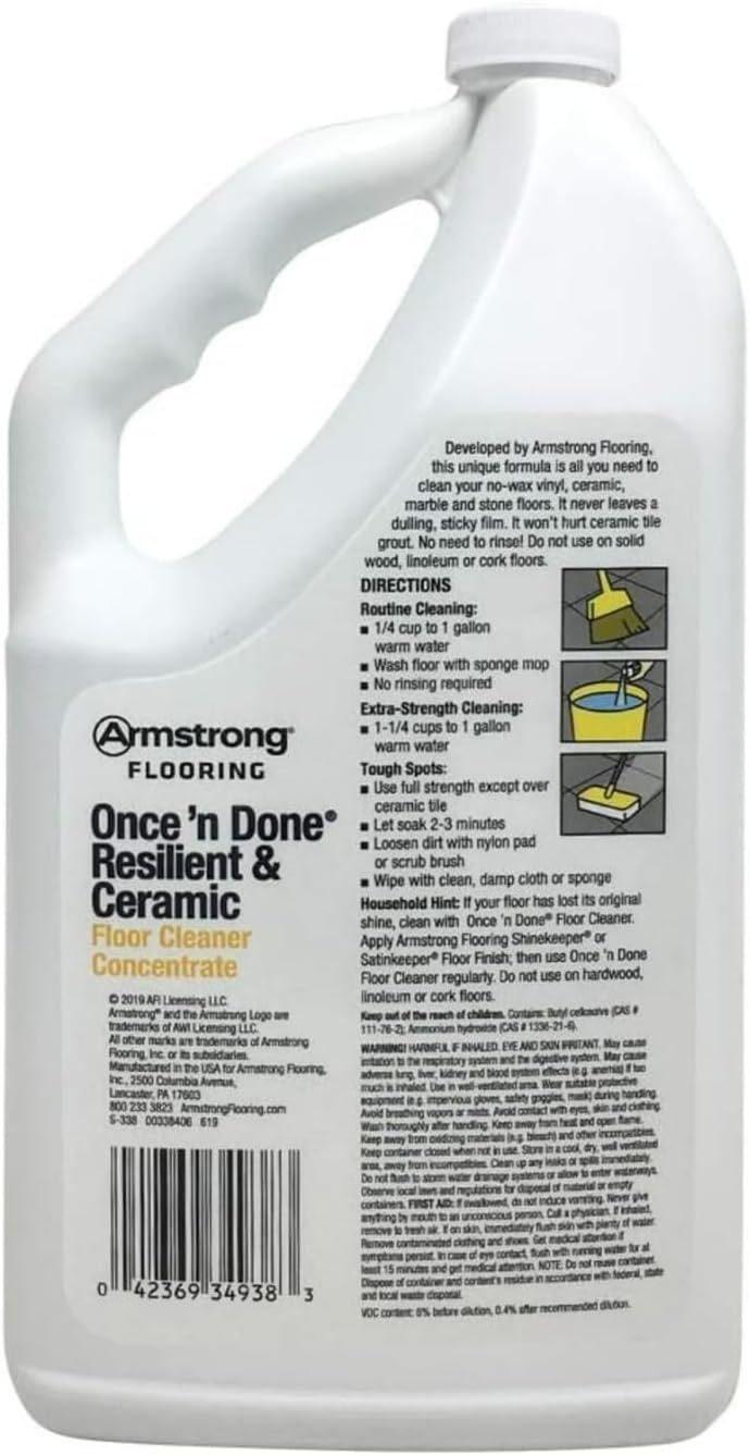 Armstrong S-337 Once'n Done Resilient & Ceramic Cleaner Refill Ready to Use 64 oz