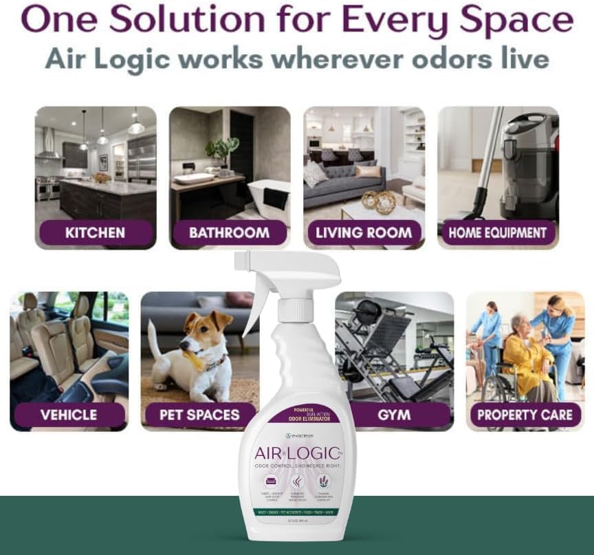 Dual-Action Odor Eliminator Spray 32 Fl Oz, Plant-Based Instant Knockdown & Enzymatic Deodorizer for Home, Neutralizes 16 Odor Sources, Bleach-Free, Fabric & Surface Safe, Lavender Lemon