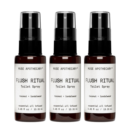 Muse Apothecary Flush Ritual - Aromatic & Refreshing Toilet Spray, Use Before You Go, 4 oz, Infused with Natural Essential Oils - Coconut + Sandalwood