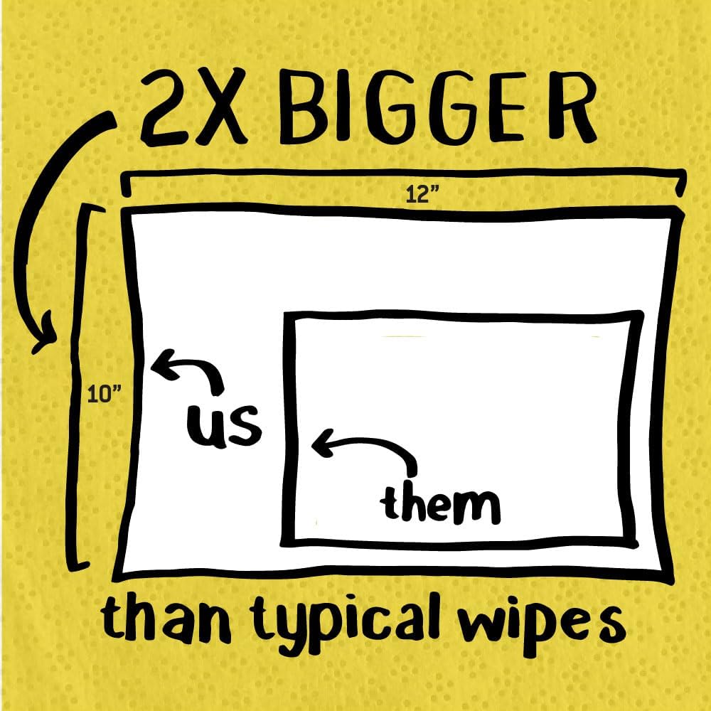 Tub O' Towels Heavy-Duty Multi-Surface Cleaning Wipes, 10" x 12", 90 Count Canister, Removes Grease, Grime, Tough Stains, Durable Disposable Wipes for Home, Garage, Outdoor Cleaning Tasks, 2-Pack