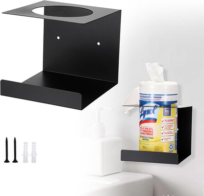 KoKone Wall Mount Wipes Dispenser Compatible for Clorox Lysol - Metal Wipe Canister Holder Cleaning Wipe Holder Container - White Wall Wipes Dispenser Keeper for Kitchen Bathroom Public Restroom