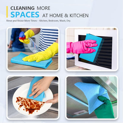 AIDEA Swedish Dishcloths for Kitchen-10PK, Absorbent Sponge Dish Cloth, Dishcloths for Washing Dishes, Reusable Paper Towels Dish Cloths, Swedish Towels for Home, Kitchen, Glass, 7" x 6"