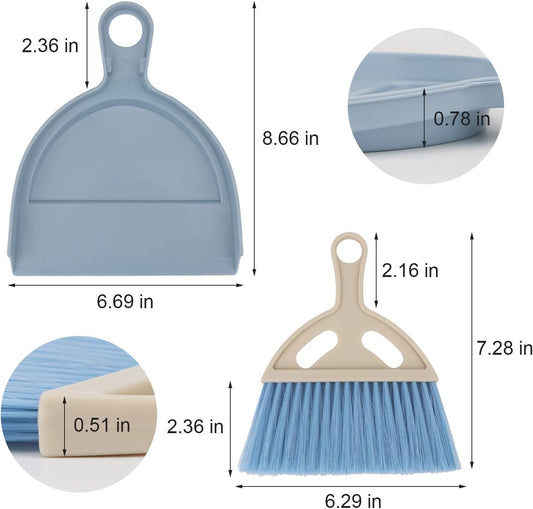 Mini Dustpan and Brush Set Portable Small Broom with Dust Pan Handheld Hangable Whisk Broom and Dust Pan for Home, Kitchen, Table, Office, Car 1 Pcs (Green)