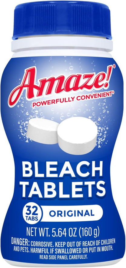 AMAZE Ultra Concentrated Bleach Tablets [32 tablets] - Lavender Scent - for Laundry, Toilet, and Multipurpose Home Cleaning. No Splash Liquid Bleach Alternative