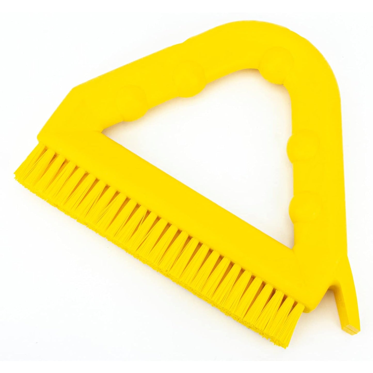 SPARTA Plastic Commercial Grout Brush, Triangle-Shaped Scrub Brush with Scraper and Two Threaded Holes for Attaching Handle (Sold Separately), 9 x 7 x 7 Inches, Gray