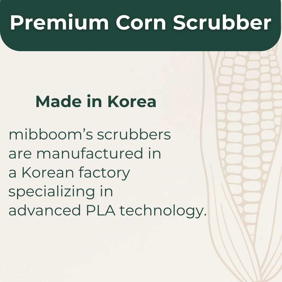 mibboom's Dish Scrubbers – Non-Scratch, Reusable Kitchen Sponges for All-Purpose Cleaning, Made in Korea, 4 Pack (7.6 x 7.4 in)