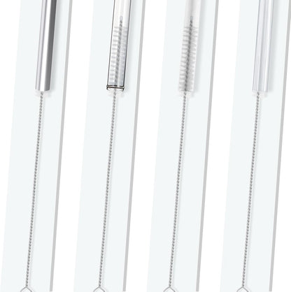 Bottle Brush Set – Adjustable Long Handle (Up to 15.6”) Narrow Bottle Cleaner, Fixed Handle Bottle Cleaning Brush, 2 Traceless Hooks & 2 Straw Brushes for Water Bottle Coffee Maker& More