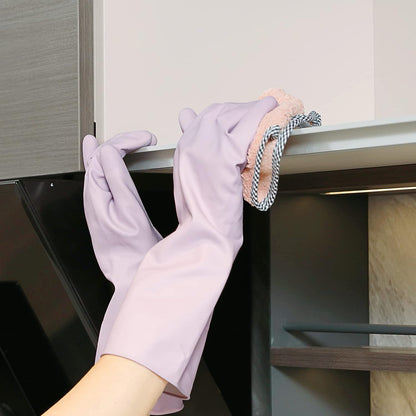 COOLJOB 3 Pairs Colorful Household Gloves with Cotton Liner & Non-slip Grip, Water Resistant Reusable Dish Washing Rubber Gloves for Kitchen & Bathroom Cleaning, Medium