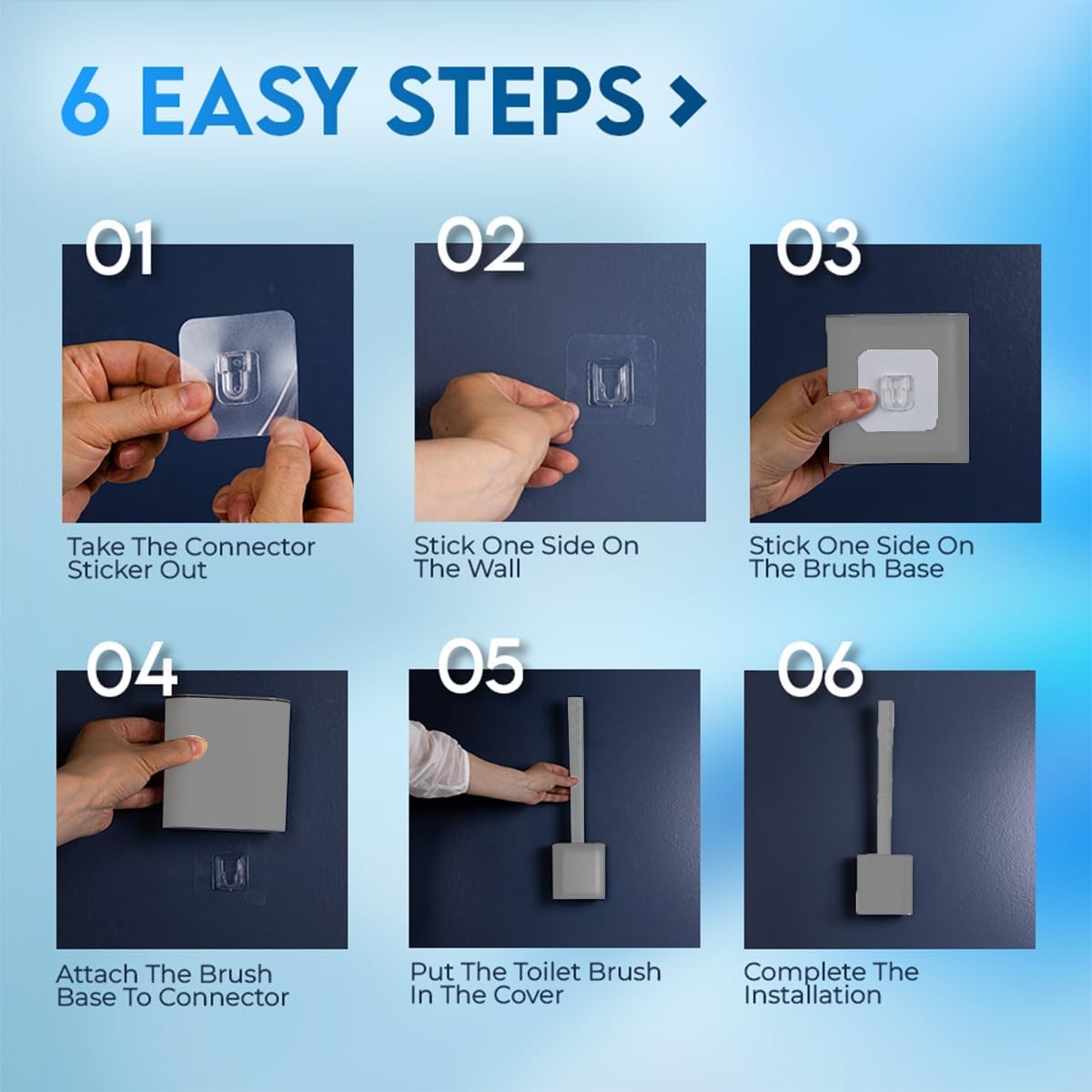 Modern Minimalist Silicone Black Toilet Brush with Holder - Pack of 2 Toilet Bowl Brush Set - Self-Cleaning & Splash-Free, Easy-Rinse Design with Wall Mounted Holder Bathroom Accessory.