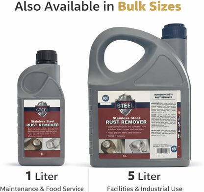 CLEAN MY STEEL Innoshine B570 Stainless Steel Rust Remover and Cleaner, NSF Certified, Approved for Food Contact Areas, 4 oz