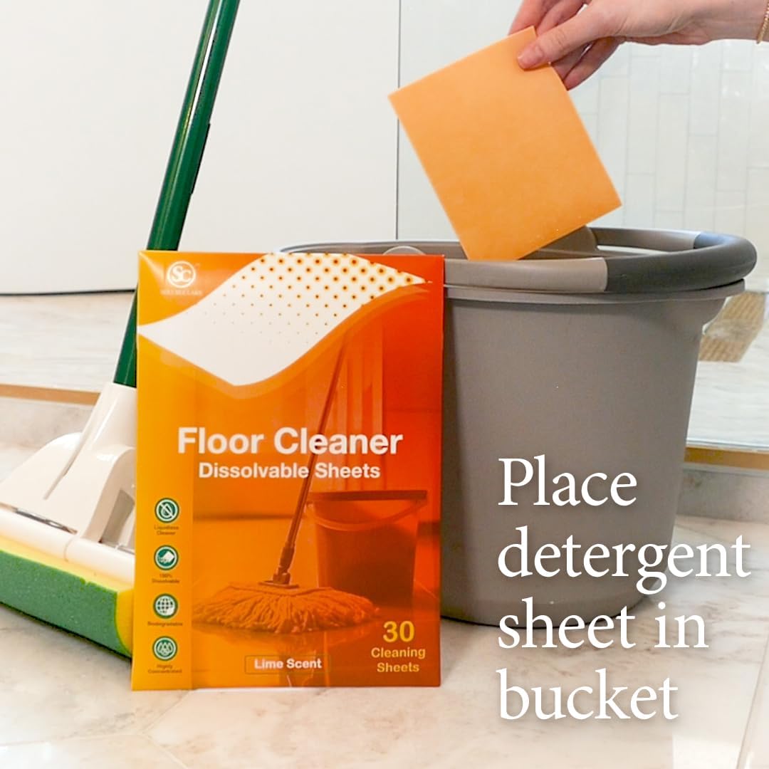 Dissolvable Toilet Bowl Cleaner Sheets (No Bottles, Easy Clean, Quick-Dissolving, Mess-Free, Septic-Safe Cleaning for Home & Office) - 40 Sheets, Pine Scent