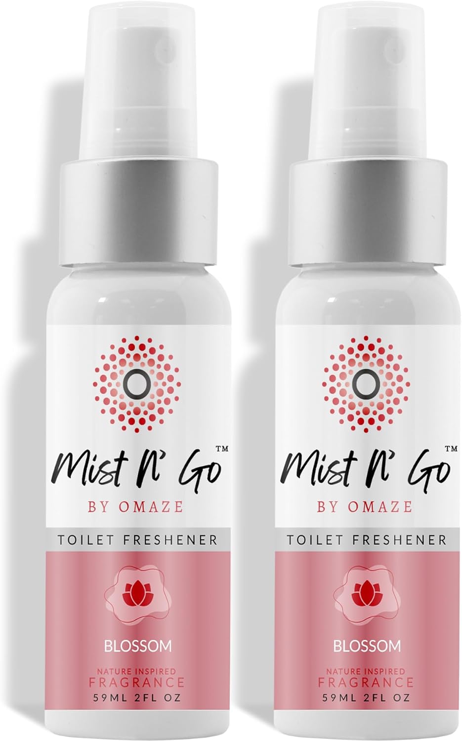 Mist N’ Go by Omaze Travel Bathroom Spray for Toilet Spray Odor Eliminator - Travel Toilet Spray for Bathroom Air Freshener Spray for Bathroom Deodorizer - Clean Mix, Travel Size (1oz x2)