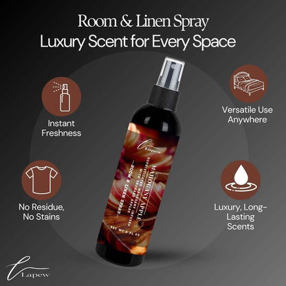 Lapew Room & Linen Spray | Fragrance Mist for Home, Car & Office | Fabric & Air Freshener | Neutralizing Mist | Made in USA | Cozy Cinnamon & Apple - Colors A