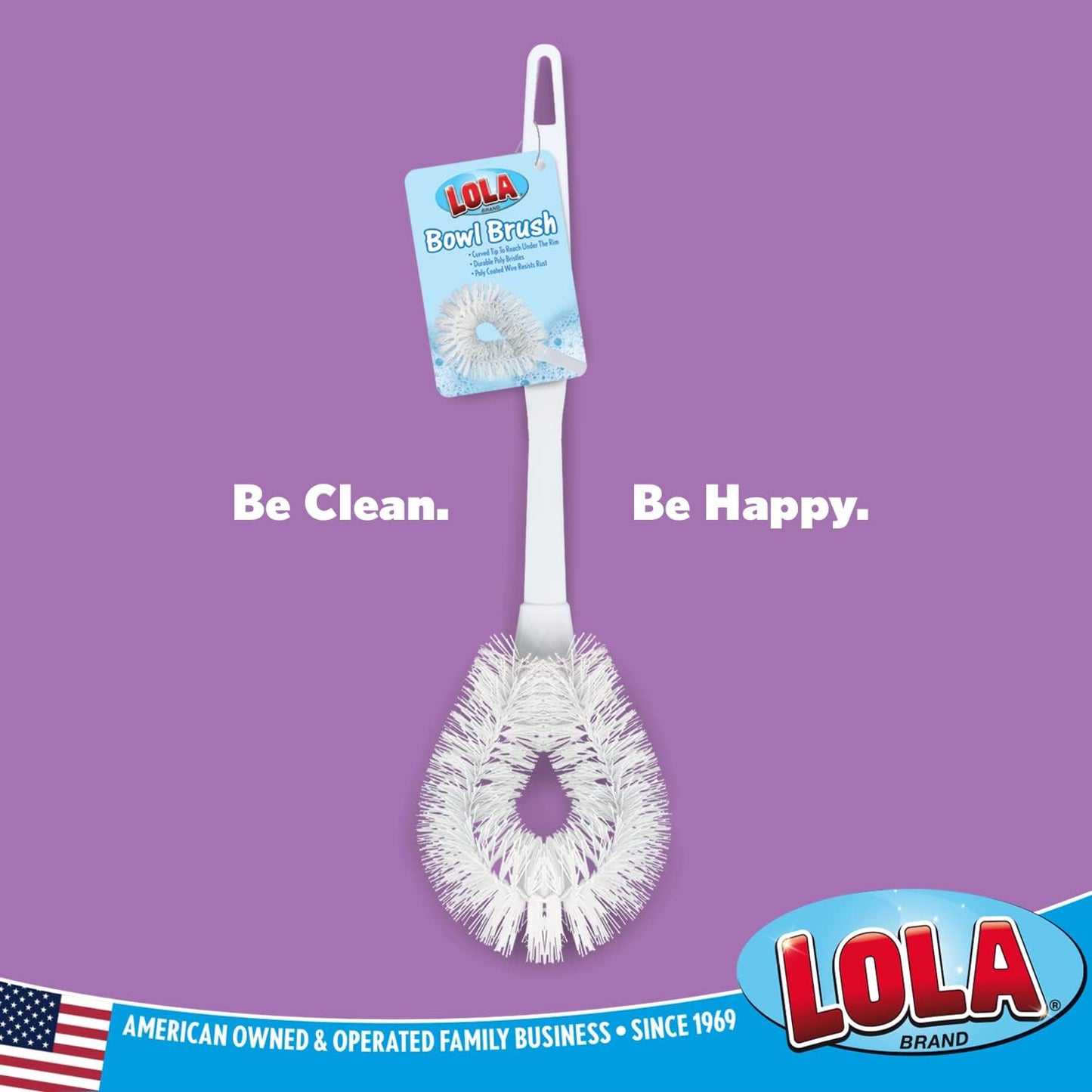 Toilet Brush and Holder Set, By LOLA, 2 Pack, Classic Version, Durable Bristles for Deep Cleaning, w/Compact Space Saving Storage Holder