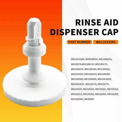WD12X10284 Dishwasher Rinse Aid Fill Cap for GE Hotpoint JC Penney Kenmore and Montgomery Ward Replace WD12X24238 WD12X409 WD12X10024 1472897, Rinse Aid Dispenser Cap