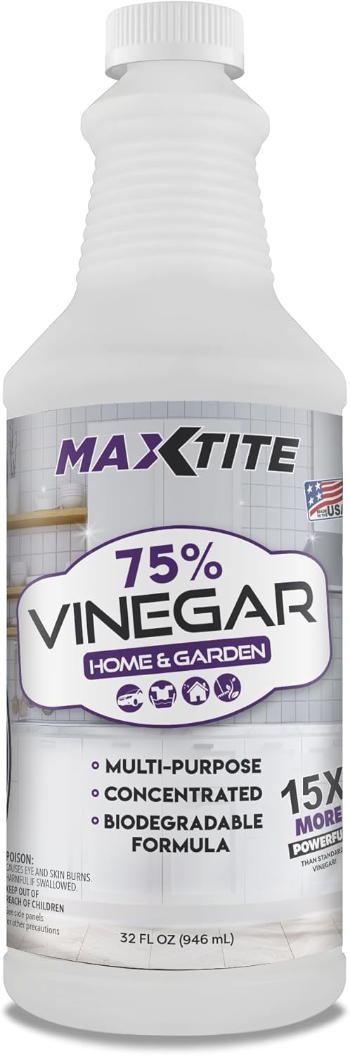 MaxTite Ultra-Concentrated 75% Vinegar for Home & Garden Cleaning (32 oz)