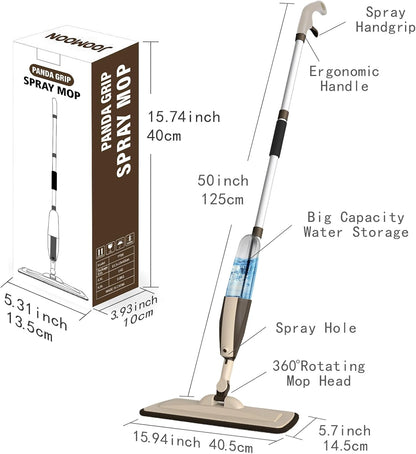 Mops for Floor Cleaning Wet Spray Mop with 14 oz Refillable Bottle and 2 Washable Microfiber Pads Home or Commercial Use Dry Wet Flat Mop for Hardwood Laminate Wood Ceramic