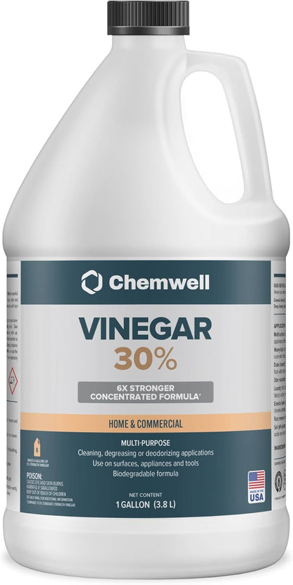 Chemwell 99% Vinegar (32 fl oz) - General Purpose All-Natural Multi-Surface Cleaner for Home, Patio & Commercial - High Performance, Powerful Concentrated Acetic Acid - Made in USA