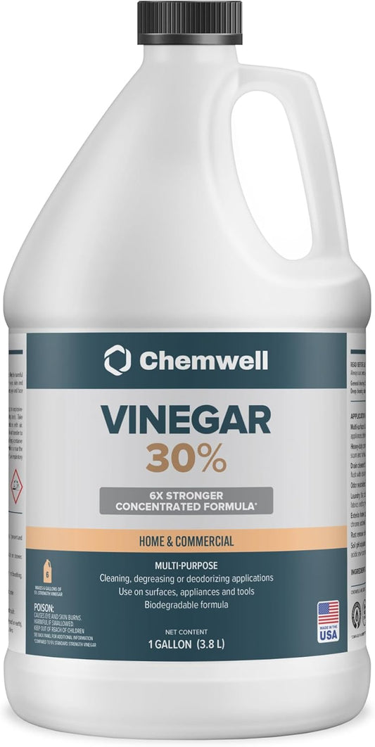 Chemwell 99% Vinegar (32 fl oz) - General Purpose All-Natural Multi-Surface Cleaner for Home, Patio & Commercial - High Performance, Powerful Concentrated Acetic Acid - Made in USA