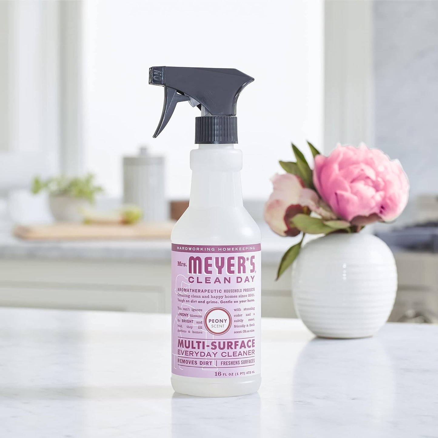 MRS. MEYER'S CLEAN DAY All-Purpose Cleaner Spray, Peony, 16 fl. oz - Pack of 6