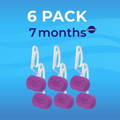 Toilet Bowl Cleaner Rim Hanger, 6 Count Automatic Bowl Toilet Cleaner, Cleans and Freshens Toilet Bowl, 7 Month (Ocean)