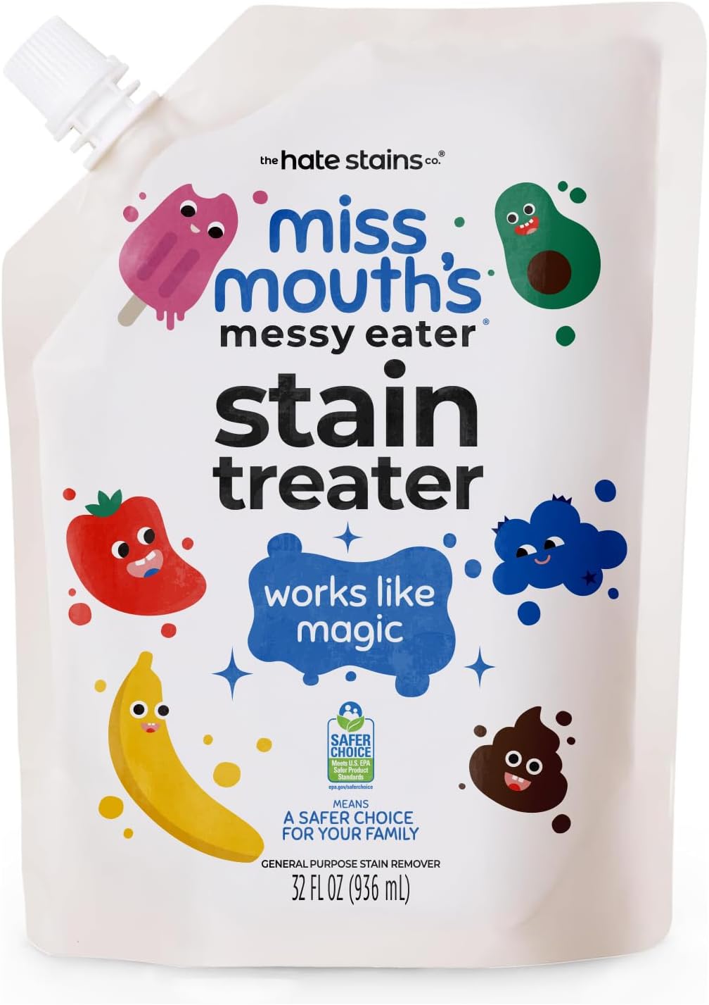 Miss Mouth's Messy Eater Stain Treater Spray - 4oz 2 Pack Stain Remover - Newborn & Baby Essentials - No Dry Cleaning Food, Grease, Coffee Off Laundry, Underwear, Fabric