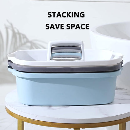 Large Cleaning Supplies Caddy Portable Shower Basket Supply Organizer with Handle Plastic Bucket Tool Storage for Bathroom, Bedroom, Kitchen, College Dorm, Garden, Dark Gray 2 Pack