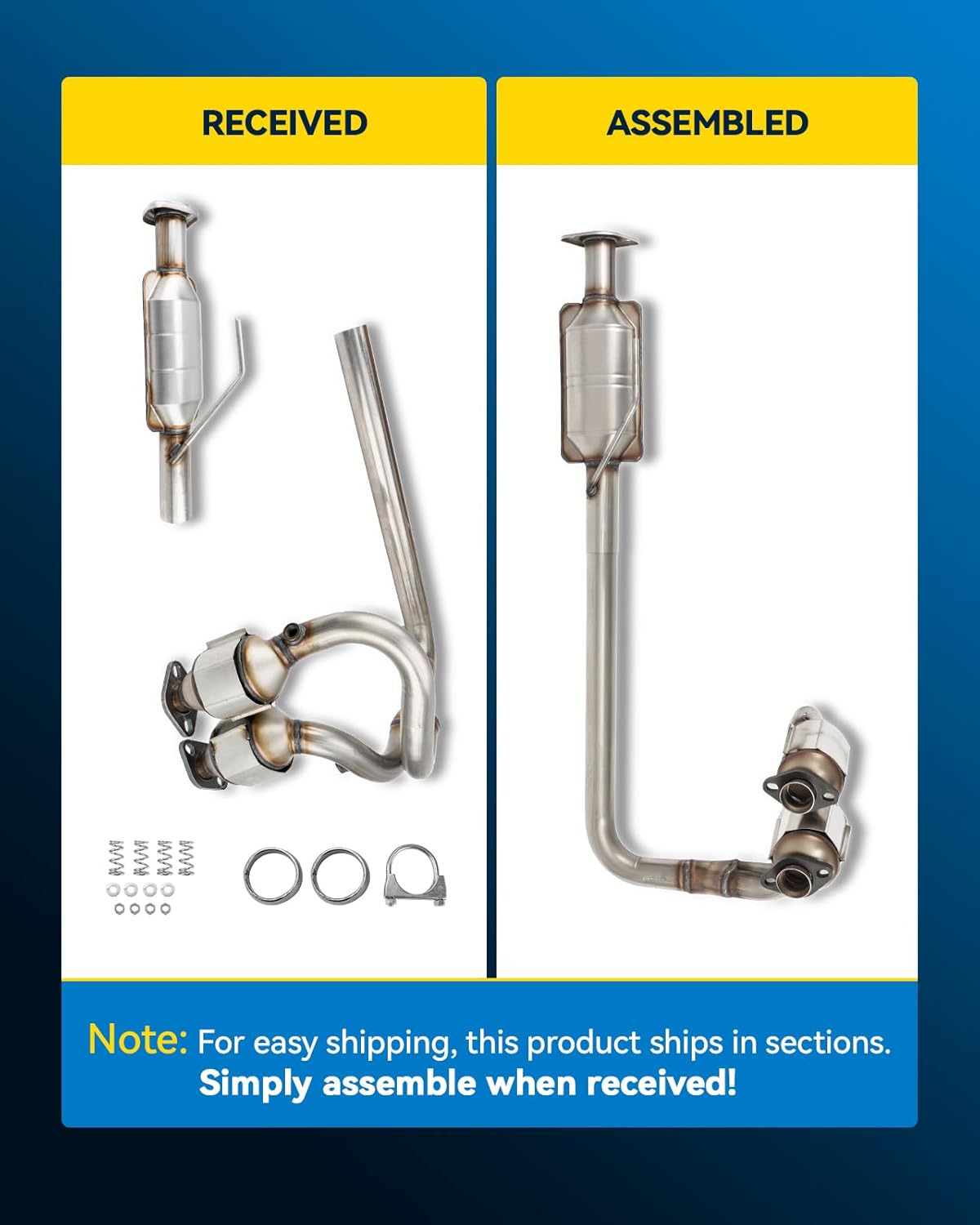 PHILTOP Left and Right Catalytic Converter Replacement For 2005-2010 300 2.7/3.5L V6 RWD, 2006-2010 Charger 2.7/3.5L V6 RWD, 2005-2008 Magnum 2.7/3.5L V6 RWD Replace 55434, 55433 (EPA Compliant) - Colors B