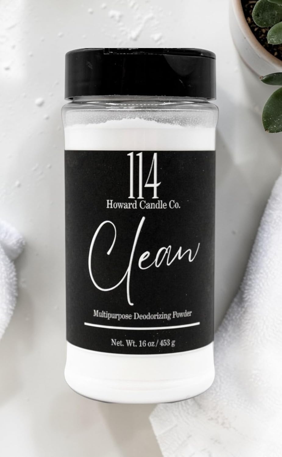 Carpet Deodorizer & Freshener Powder - Upholstery, Couch & Rug Odor Eliminator for Strong Odor & Pet Urine | Baking Soda Formula | Clean Cotton Scent | Safe for Kids & Pets | 1-1-4 Howard Candle Co.