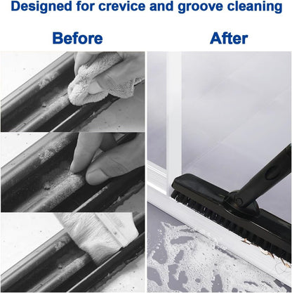CELOX Grout Brush with Long Handle, Tile Grout Cleaner Brush for Tile Floors, for Shower Tile, for Cleaning Grout, Gray