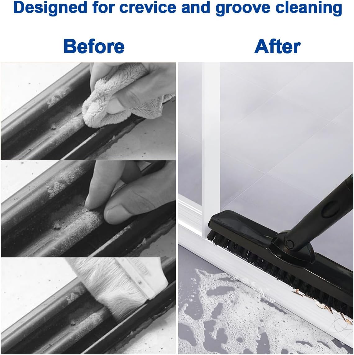 CELOX Grout Cleaner for Tile Floors, Shower Tile Floor Scrubber for Cleaning Baseboard Bathroom, Black