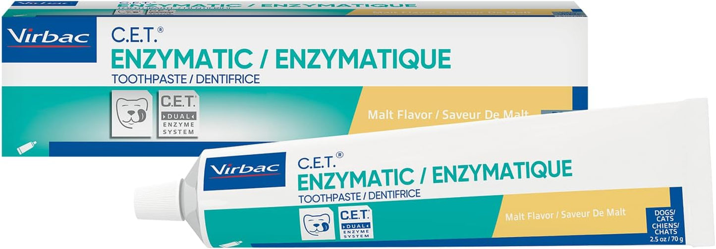 Virbac C.E.T.® Enzymatic Toothpaste| Tartar & Plaque Control for Fresh Breath | Pet Dental Care Toothpaste |Vanilla Mint Flavor, 2.5 oz