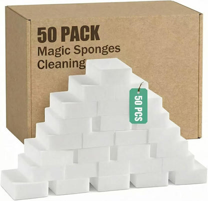 50 Pcs Melamine Sponges Cleaning, Magic Sponge Eraser - Multifunctional Efficient Decontamination, Sponge Suitable for Kitchen, Shoe, Floor