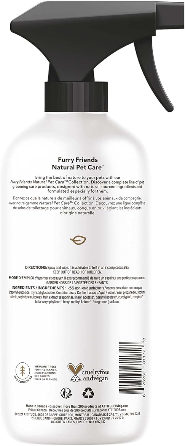 ATTITUDE All Surface Cleaner for Pets, Plant and Mineral-Based Ingredients, Vegan and Cruelty-free, Lavender, 16 Fl Oz