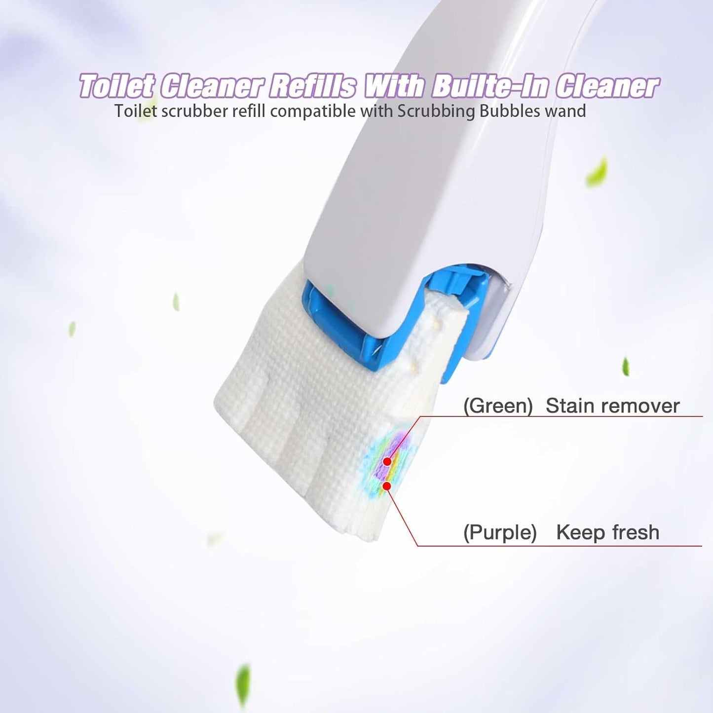 Toilet Cleaner Refill Pads 72ct Disposable Scrubber Refill Fresh Bowl Pads for Bathroom, Lemon Scent