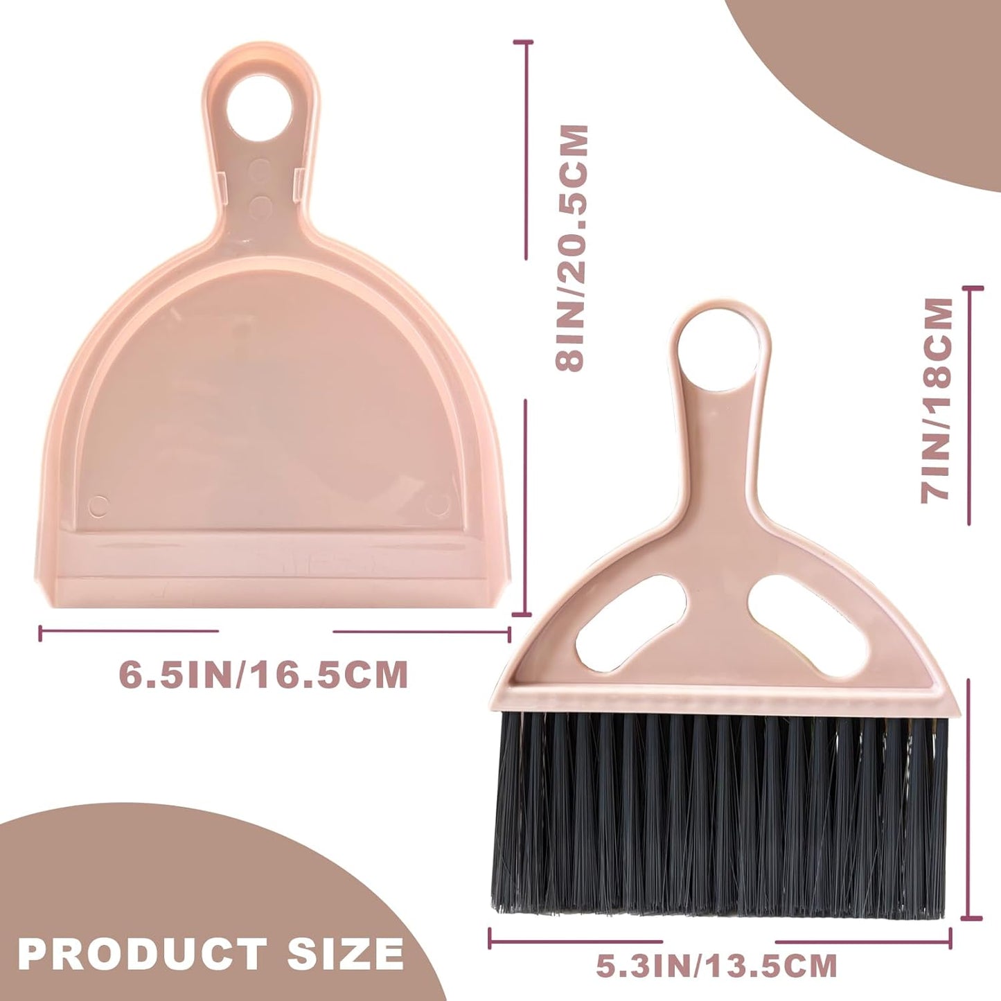 Mini Broom and Dustpan Set Small Broom with Dustpan Combo Set Portable Cleaning Tools for Home Office RV Learning Camping (White+Grey)