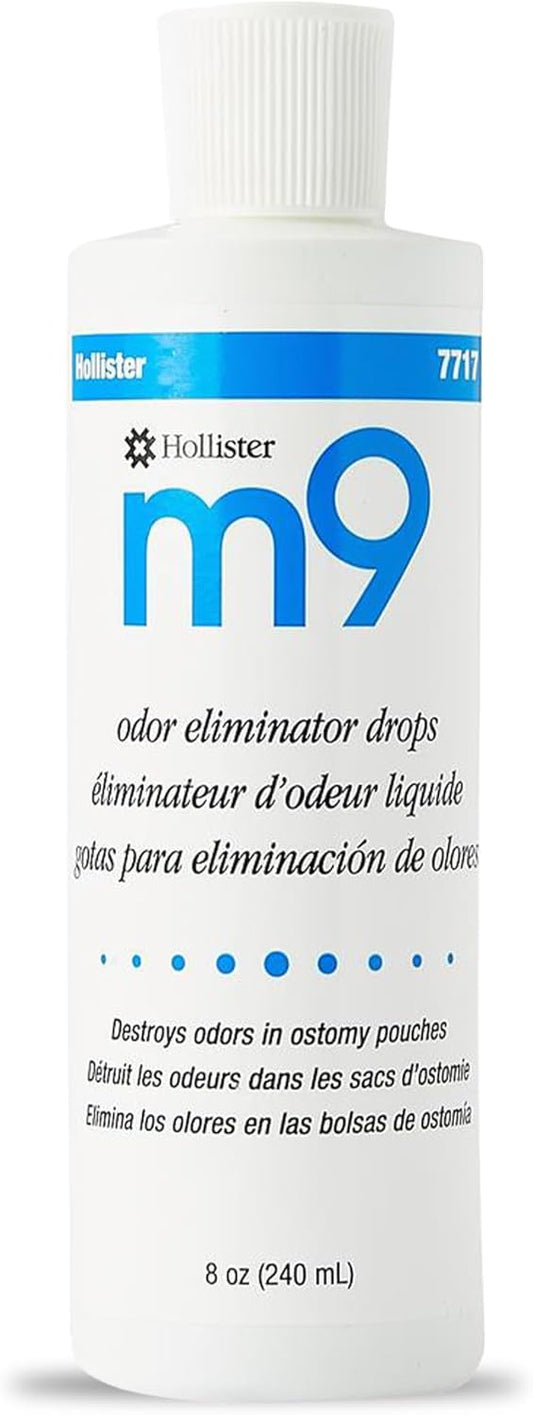 Hollister 7717-EA m9 Odor Eliminator Drops, Unscented, 8 oz Bottle, 1 Pack – Ostomy Drops, Ostomy Supplies, Odor Neutralizer, Odor Drops for Ostomy Pouch