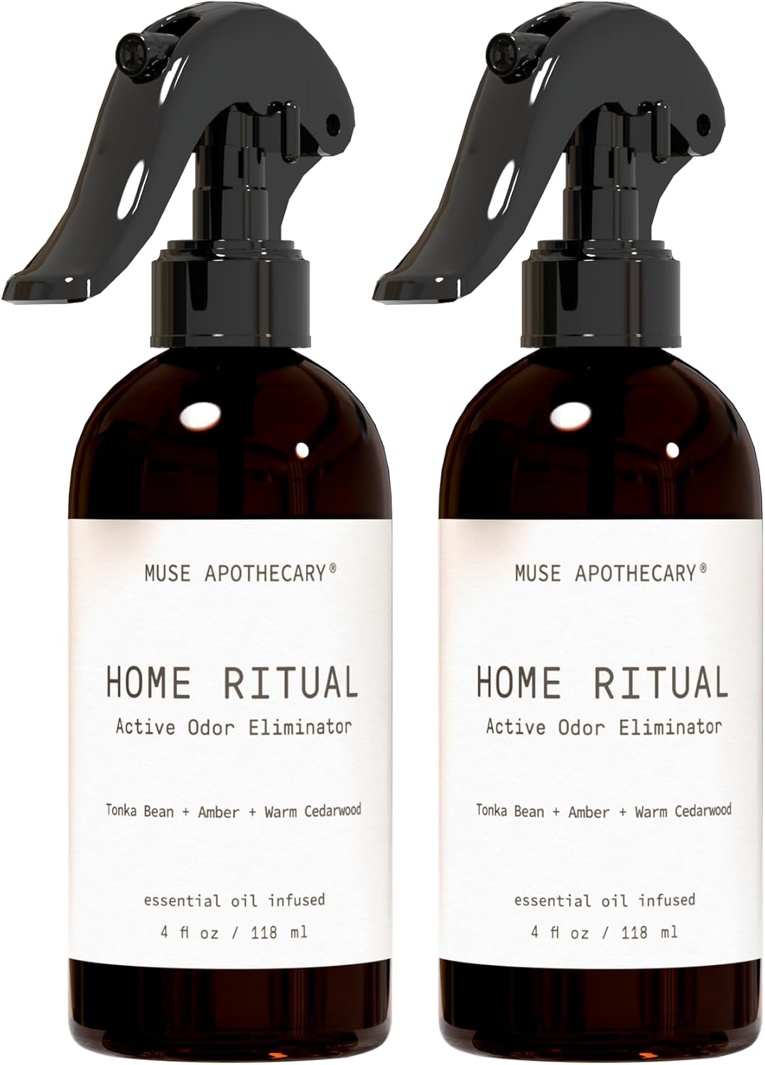 Muse Apothecary Home Ritual Active Odor Eliminator Spray - Furniture Deodorizer Spray & Bathroom Odor Eliminator for Home - Essential Oil Air Freshener - 4oz, Fresh Linen