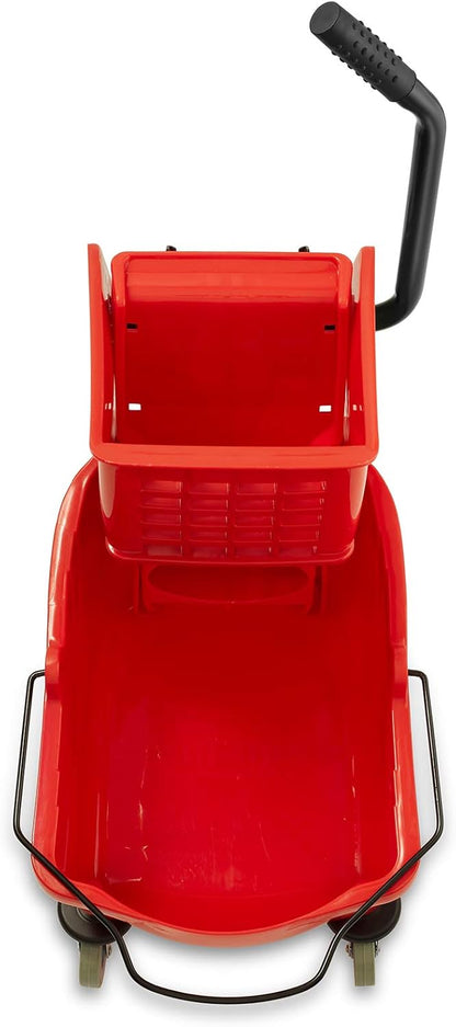 Dryser Commercial Mop Bucket with Side Press Wringer, 26 Quart, Black