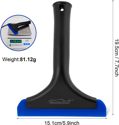 NEWISHTOOL Bathroom Shower Squeegee 5.9 Inch Soft Silicone Blade Squeegee for Shower Glass Door Mirrors Car Windshield, Kitchen Squeegee Countertops Cleaning and Water Removal Scraper w/Hanging Hole